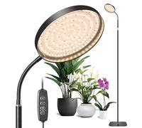 Czoumu LED Full Spectrum Floor Growth Light for Indoor Plant with 3/9/12H Timer, 10 Level Dimmable, 60 Inch Height Adjustable Standing 3000K Plant Growing Light for Large Tall Small Plants