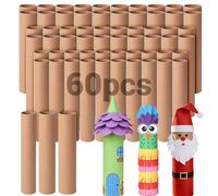 Czoynife 60Pack Brown Cardboard Tubes for Crafts, Bulk Paper Rolls for Kids DIY, Classroom Art Supplies, Holiday Decor(11.85"x1.38",11.85"x1.57",11.85"x1.69")