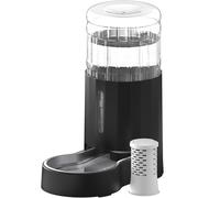 CZPET Automatic Filter 7L Dog and Cat Water Dispenser with Stainless Steel Bowl Gravity Waterer,100% BPA-Free,Large Capacity and Drinking Area Noise-Free for Pets(7L Water Dispenser, Black)