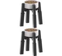 CZPET Dog Bowl Stand Full-Adjustable [2 Pack, Stand Only], Elevated Pet Water & Food Feeder Stand for Medium and Large Pets, Raied Stable and Anti-Slip Raised Bowl