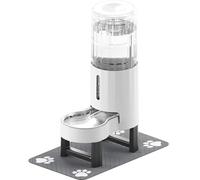 CZPET Elevated Dog Water Bowl Dispenser for Large Dogs,2.5 Gallon Tall Raised Pet Waterer Stand,Relieve Neck Pressure,Large Capacity and Drinking Area Noise-Free for Pets (9.5L+Stand,White)