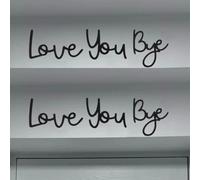 CZPLG Love You Bye Wooden Sign, Modern Black Letter Sign Wall Art for Hallway Stairs, Valentine's Wedding Thanksgiving Gift, Love You Bye