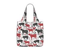 Czqdp Reusable Foldable Shopping Bag Tote Handbag Foldaway Shopper Bag Grocery Bags,Meat Cuts Diagrams Butcher Shop