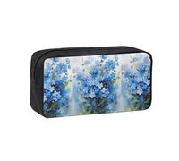 Czqdp Simple and Spacious Pencil Case Polyester Cosmetic Pouch Bag Portable Pencil Pouch with Zipper,Watercolor Forget Me Not Flowers