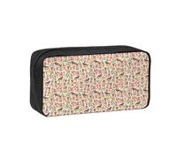 Czqdp Simple and Spacious Pencil Case Polyester Cosmetic Pouch Bag Portable Pencil Pouch with Zipper,Border Terrier Dog Vintage Florals