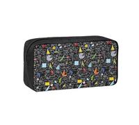Czqdp Simple and Spacious Pencil Case Polyester Cosmetic Pouch Bag Portable Pencil Pouch with Zipper,Math