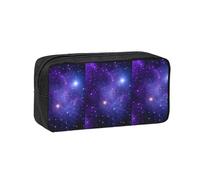 Czqdp Simple and Spacious Pencil Case Polyester Cosmetic Pouch Bag Portable Pencil Pouch with Zipper,Cosmic Galaxy Space Pattern