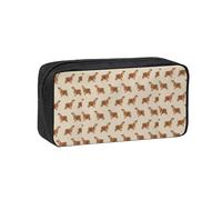 Czqdp Simple and Spacious Pencil Case Polyester Cosmetic Pouch Bag Portable Pencil Pouch with Zipper,Cocker Spaniel Dog Hunting Dog Sand