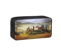 Czqdp Simple and Spacious Pencil Case Polyester Cosmetic Pouch Bag Portable Pencil Pouch with Zipper,Tuscany Seen from Stone Ancient Village of Montepulciano Italy in Cloudy Day Nature