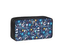 Czqdp Simple and Spacious Pencil Case Polyester Cosmetic Pouch Bag Portable Pencil Pouch with Zipper,Chemistry Pattern