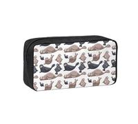 Czqdp Simple and Spacious Pencil Case Polyester Cosmetic Pouch Bag Portable Pencil Pouch with Zipper,Seals Illustration Sea Lion