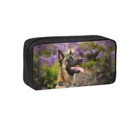 Czqdp Simple and Spacious Pencil Case Polyester Cosmetic Pouch Bag Portable Pencil Pouch with Zipper,Belgian Malinois Pets Dogs Belgian Malinois