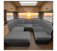 CZQGLYM Caravan Seat Cover Waterproof & High Stretch Jacquard Soft & Non-slip Sofa Seat Covers Motorhome & Indoor Protector Covers for Camper Sofa Bench (Dark grey,W 30-50cm,D60-90cm)