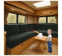 CZQGLYM Stretch RV Cushion Seat Covers Non-slip Motorhome Cushion Covers Velvet Slipcovers for Trailer Multi Size Fitted for Camper Sofa Bench Backrest RV Dinette (Dark green,L95-130cm W40-65cm)