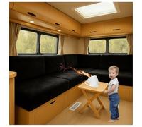 CZQGLYM Stretch RV Cushion Seat Covers Non-slip Motorhome Cushion Covers Velvet Slipcovers for Trailer Multi Size Fitted for Camper Sofa Bench Backrest RV Dinette (Black,L40-65cm W40-65cm)