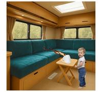 CZQGLYM Stretch RV Cushion Seat Covers Non-slip Motorhome Cushion Covers Velvet Slipcovers for Trailer Multi Size Fitted for Camper Sofa Bench Backrest RV Dinette (Blue,L65-95cm W40-65cm)