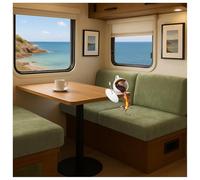 CZQGLYM Stretch Velvet RV Sofa Cover - Non-Slip & Universal Fit,Caravan,Motorhome,Campervan Seat/Bench/Settee/Dinette Covers,Protectors From Pets,Easy Installation (Light Green,W40-65cm L95-130cm)
