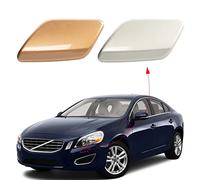 CZShiYue Front Bumper Headlight Washer Nozzle Cover Cap Fit for Volvo S60 2011 2012 2013 39802681 39802699 (Black, Left Driver Side)
