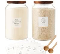 CZSZYGHBAO 2 Large Glass Jars with Airtight Lid, Glass Food Storage Jars for Tea, Spices, Cereal, Eggs, Flour, Coffee and More (4000ml)