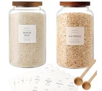 CZSZYGHBAO 2 PCS Large Glass Jar with Airtight Lid, Glass Food Storage Jars for Tea,Spice,Cereal, Egg,Flour,Coffee and More(98 FL OZ/2800 ml)