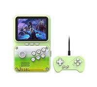 CZT 3.0 inch colorful double game console retro handheld 500-in-1 nostalgic video game can be connected to TV multi-language rechargeable lithium battery children's student gift (Green)