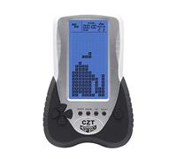 CZT Retro Brick Game Console Big Blue Backlight Screen Built-in 23 Games Tank Battle/Racing Can plug Headphone Nostalgic Puzzle Pocket Handheld Porable Machine Children's toys (Black)