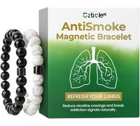 Czticle Anti Smoke Magnetic Bracelet,Triple Power Anti-Anxiety Bracelet, For Men And Women Energy Bangle Gifts,White