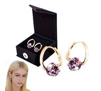 Czticle Lymphvity MagneTherapy Germanium Earrings, Lymphvity Germanium Earrings, Czticle Lymphatic Magnetotherapy Earrings, Lymphatic Drainage Earrings, Magnetic Therapy Earrings (Purple)