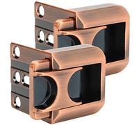 Czu Upgraded Door Reinforcement Lock (2-Pack), Child Proof for Kids Safety, Easy to Install Alloy Lock for Inward Swinging Door - Bronze
