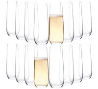 CZUMJJ Stemless Champagne Flutes Set of 16, 8 oz Clear Toasting Glasses