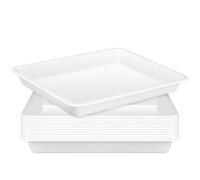 CZWESTC 12 PCS Plastic Paint Trays, Stackable White Art Tray for Building Blocks, Beads Sorting, DIY Projects, Painting, Small Craft Trays for Kids (11 x 8.2 Inch)
