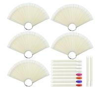 CZWESTC Pack of 300 Nail Polish Swatch Sticks with Ring False Nail Sample Sticks Nail Polish Board Nail Accessories for Nail Art Polish Display and Home DIY