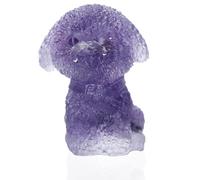 CZXCV Amethyst Crystal Dog Figurine Ornament, 4cm Healing Crystal Puppy Statue for Good Luck, Resin Desk and Home Decor Gift for Women Dog Lovers