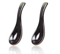 CZXCV Ceramic Soup Spoons, Porcelain Spoons, Japanese Chinese Style, 2PCS