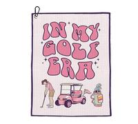 CZXCV Microfiber Golf Towel with Clip for Golf Bags, Large Pink Funny Golf Accessories for Women Golfers, Birthday for Ladies Mom Sister, Printed in My Golf Era