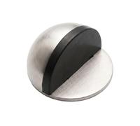 CZXCV Self Adhesive Floor Door Stoppers Oval Stainless Steel Door Stop Wall Protector for Hard Floors and Glass (1, Matte Silver)
