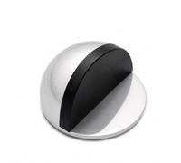 CZXCV Self Adhesive Floor Door Stoppers Oval Stainless Steel Door Stop Wall Protector for Hard Floors and Glass (1, Bright Silver)