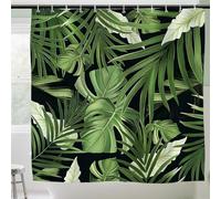 CZXCV Tropical Leaves Shower Curtain 180x180cm Waterproof Mildew Mould Resistant Green Palm Leaf Plant Bathroom Curtain Polyester Fabric with 12 Hooks Botanical Jungle Rainforest Design