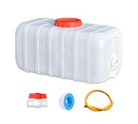 CZXMD Large Water Container with Tap,White Portable Drinking Water Tank with Faucet,Plastic Food-grade HDPE Water Storage Containers,for Household, Camping, Campervan, Automobile,Boat(Size:50L)