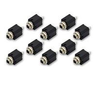 Czyuntuo Audio 1/4" Jack Female 6.35mm TRS Stereo Panel Mount Socket Guitar Input Jack,Patch Cables, Microphone Connector Adapter-No ON/Off Type 10 Pack