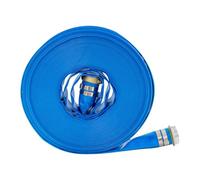 Czyurachel Blue Water Pump Hose - 100ft Length and 2" Internal Diameter, Layflat Water Discharge Hose Pipe aus Polyester Fibre and PVC, Easy Maintenance, with Secure Connection Clamp