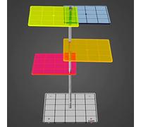 CZYY 3D Combat Risers Set Colored Acrylic Connected by Metal Pillars Flying Miniature Flight Stand with 1 Inch SquareGrid Great Wargame Space for D&D and Other Tabletop RPG