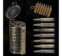 CZYY 7-Piece Solid Metal Polyhedral Dice Set with Rotating Case and Cartridge Belt - Ideal for D&D and Table Games