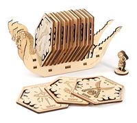 CZYY DND Class Coaster Set, 14 Engraved Wood Coasters with Holder