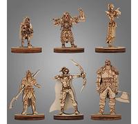 CZYY Fantasy Miniatures 2.5D Wood Laser Cut Figures 28mm Scale 6PCS Starter Set Perfect for DND and Other Tabletop RPG