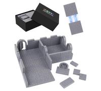 CZYY Magnetic Dungeon Tiles Set - 58 PCS Modular & Paintable Terrain Kit with Double-Sided Textured Floors, Doors & Windows - Build 3D Battle Maps for DND, Wargames & Tabletop RPGs (Basic Set)