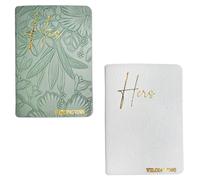 Czzmy 2 Pcs Wedding Vow Books His and Hers,Wedding Vows Journal Wedding Day Officiant Book 5.9 x 3.9 Inch,Wedding Gifts 12 Pages/Pcs(2-Carved1 Green2)