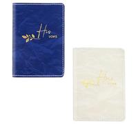 Czzmy 2 Pcs Wedding Vow Books His and Hers,Wedding Vows Journal Wedding Day Officiant Book 5.9 x 3.9 Inch,Wedding Gifts 12 Pages/Pcs(2-Blue White2)