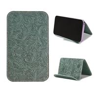 Czzmy Airplane Travel Essentials for Flying Flex Flap Cell Phone Holder & Flexible Tablet Stand for Desk, Bed, Treadmill, Home & in-Flight Airplane Travel Accessories(1-Carved3 Green)