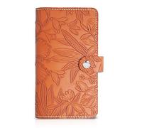 Czzmy PU Leather Business Card Holder for 96 Cards, Ideal for Office and Practice, Business Card Book, Customer Cards, Credit Cards, 1-carved brwon, 1-Packung